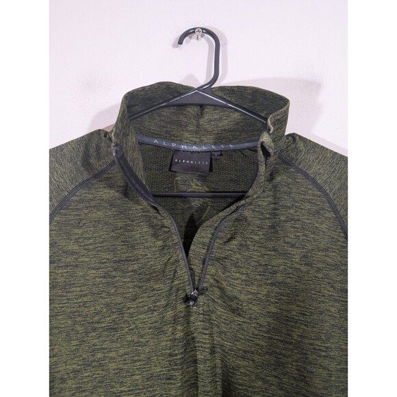 Alphalete Top Men Sz L Dark Long Sleeve Athletic Pullover 1/4 Zip Activewear - Picture 2 of 9